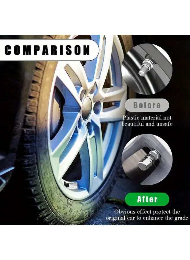 8Pcs Aluminum Alloy Tire Valve Caps With Rubber Seal For Car Truck SUV Motorcycle - Image 5